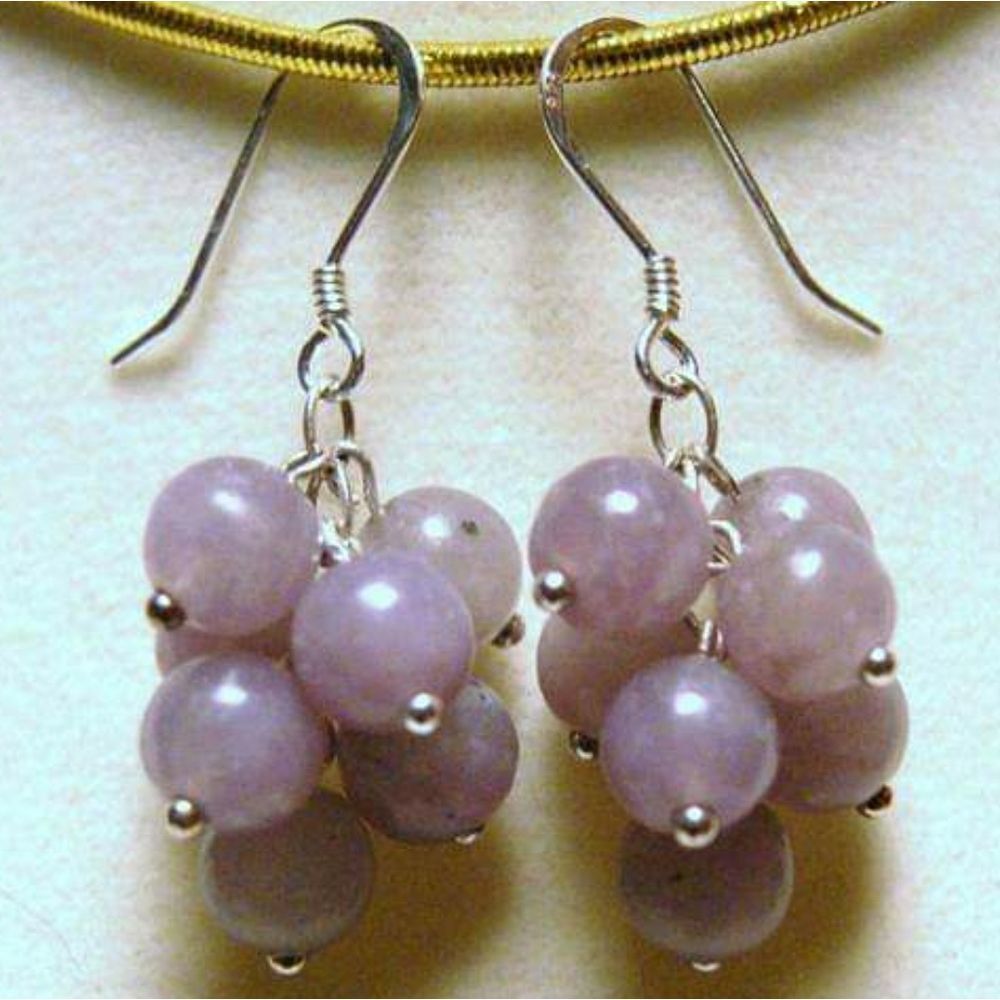 Handmade Lilac Stone & Sterling Silver Earrings